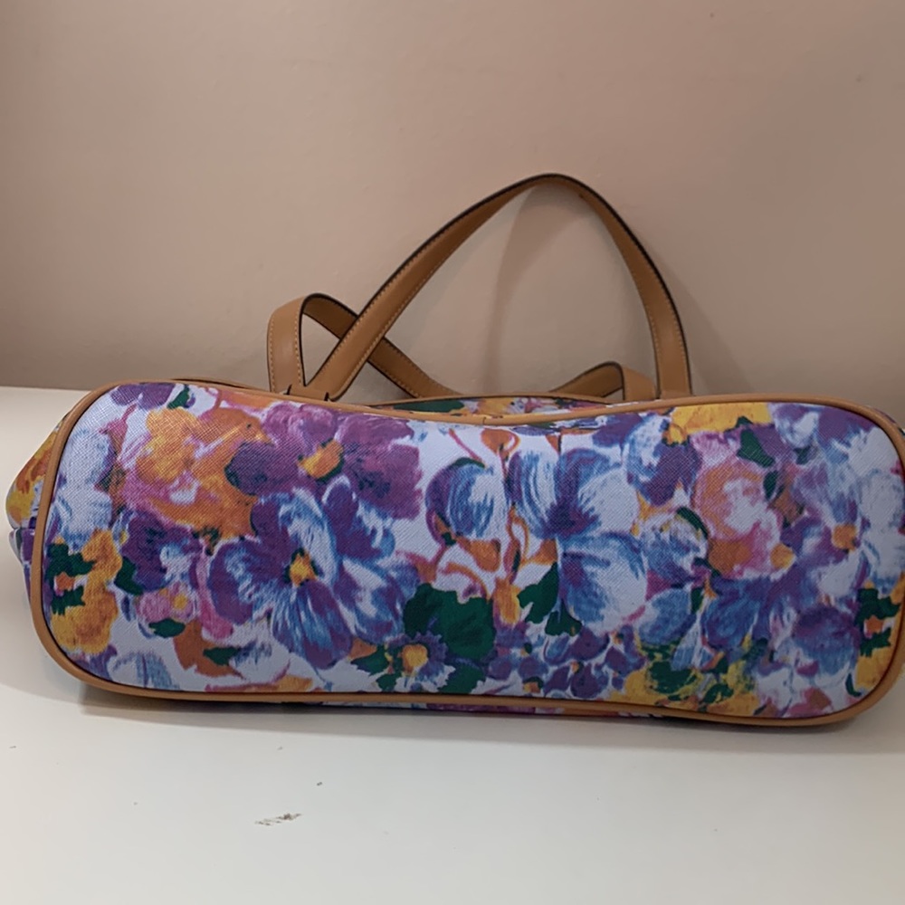 Giani Bernini Blue/Purple Floral Print Handbag - Picture 4 of 9